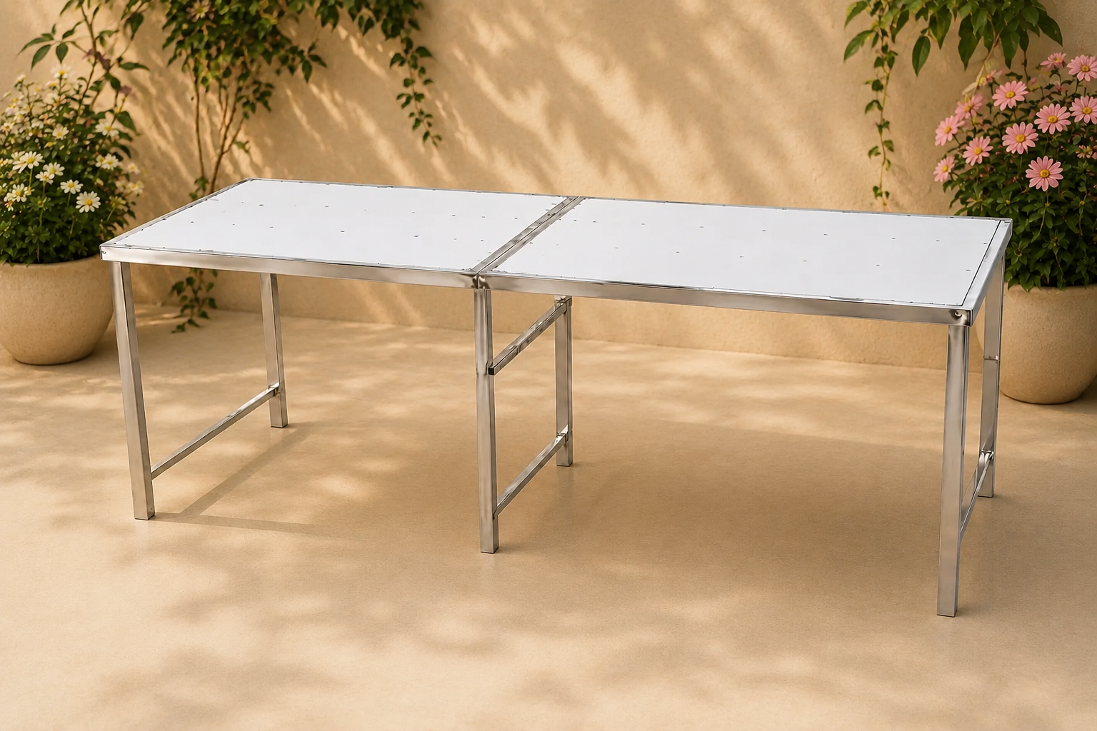STEEL SQUARE TABLE 2/4