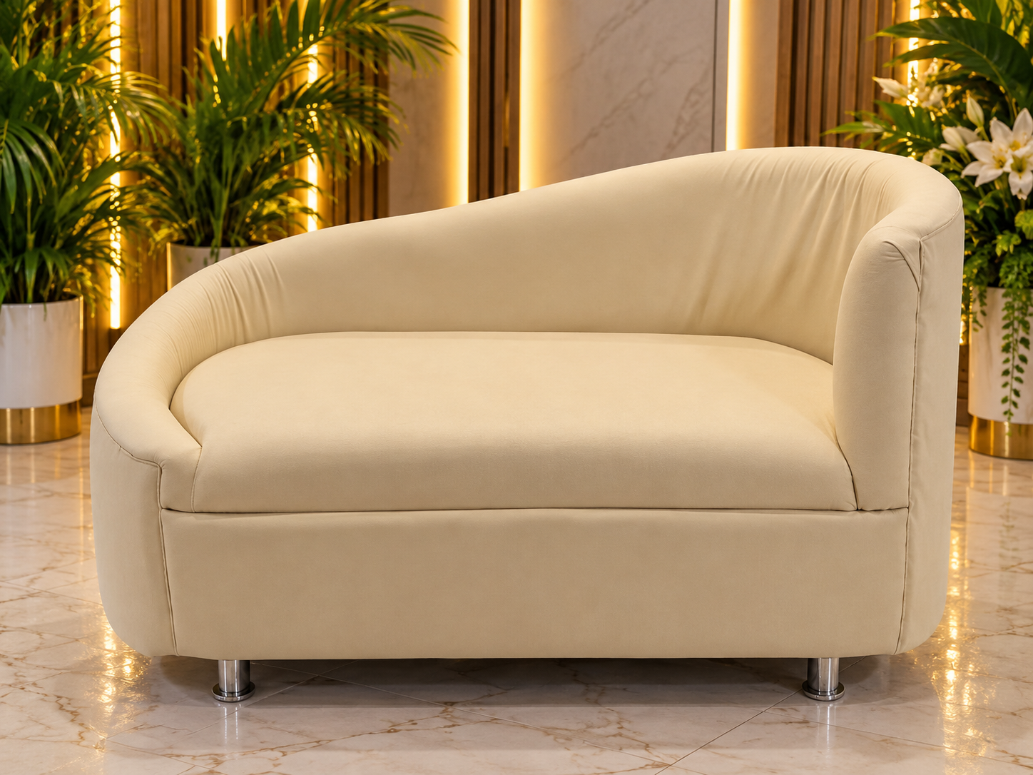 CURVED CREAM SOFA